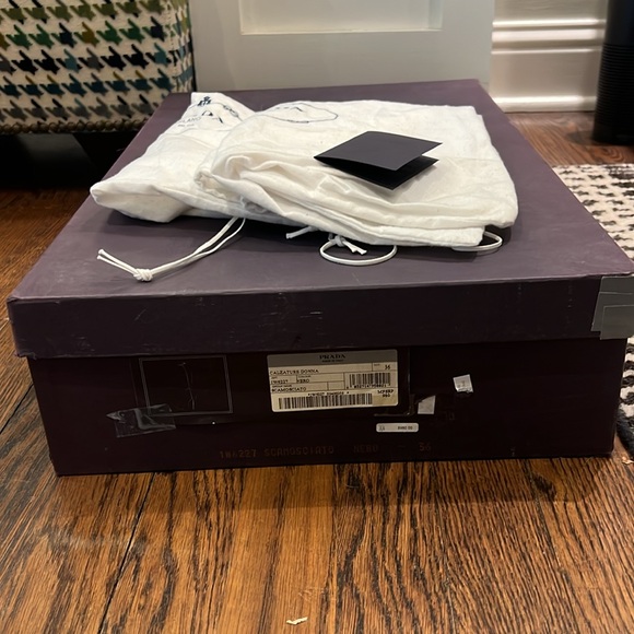 Prada Black Suede Knee High Boots with Brass Rivets - Picture 10 of 13